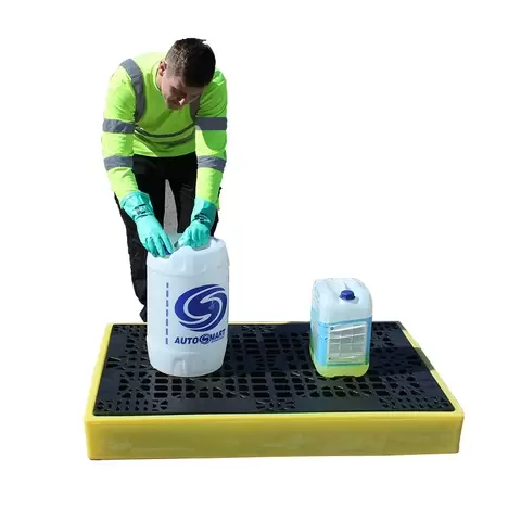 The man who keeping chemicals in 2 Drum Spill workstation
