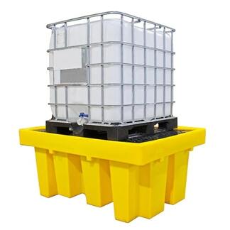 Plastic spill pallet for single IBC tank