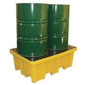 2 drum plastic spill pallet