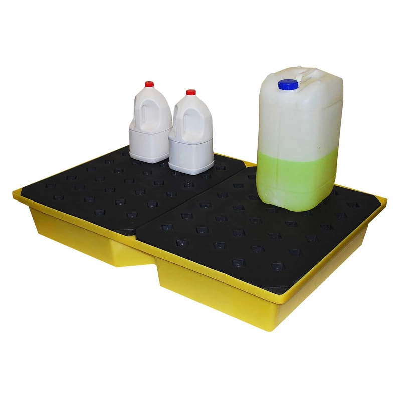 big spill tray with oil containers